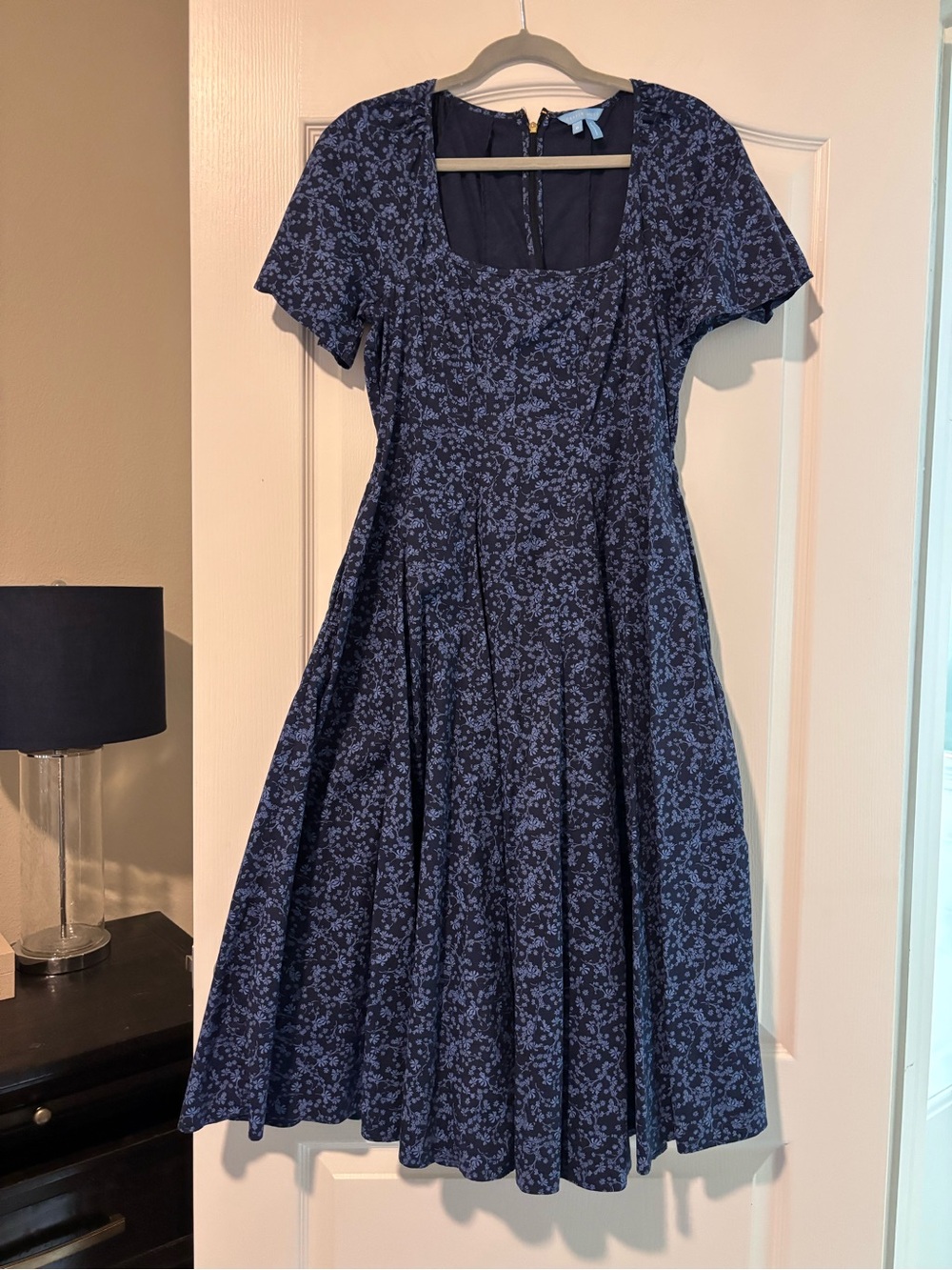 Draper James Navy Blue Floral Midi Dress 8